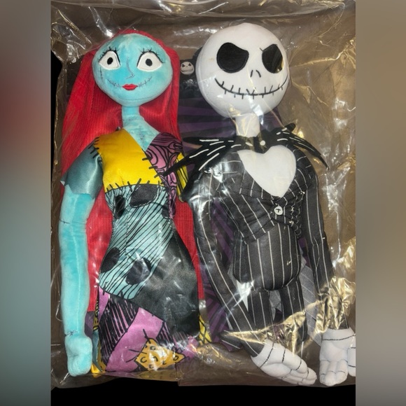 NEW DISNEY BUNDLE JACK & SALLY THE NIGHTMARE BEFORE CHRISTMAS POSEABLE 24” PLUSH - Picture 7 of 10